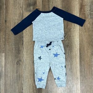 Splendid,Gray and Blue Star Print Toddler Pajamas